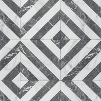 The Tile Life Palace Dark Gray Geometric Porcelain Encaustic Tile - 8 x 8 in. - Matte - 25-Piece - Floor, Wall, Backsplash