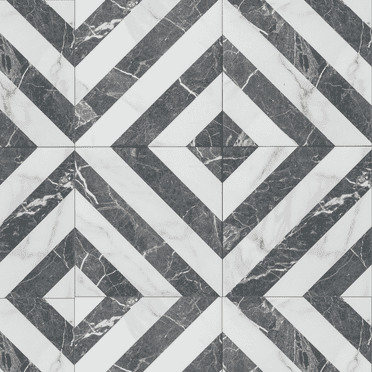The Tile Life Palace Dark Gray Geometric Porcelain Encaustic Tile - 8 x 8 in. - Matte - 25-Piece - Floor, Wall, Backsplash