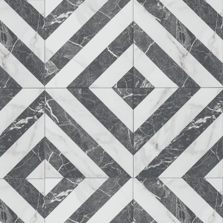 The Tile Life Palace 8" x 8" Dark Gray Geometric Porcelain Floor and Wall Tile 25-Piece