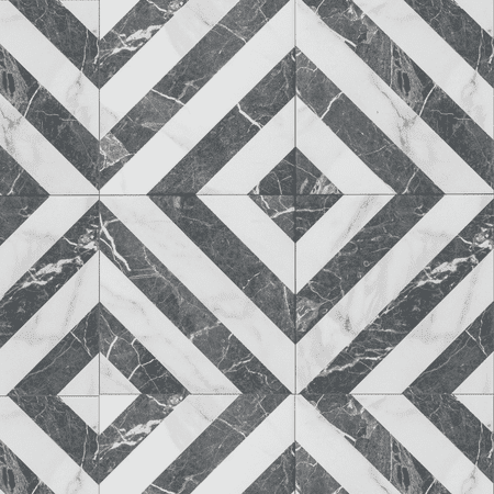 The Tile Life Palace 8" x 8" Dark Gray Geometric Porcelain Floor and Wall Tile 25-Piece