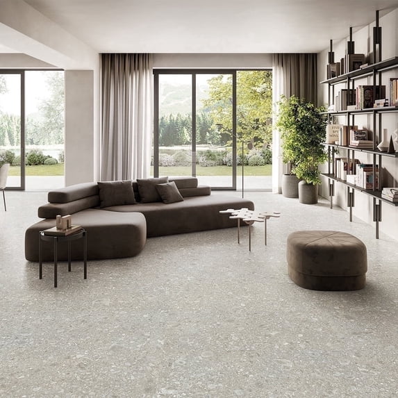 The Tile Life Pantheon Terrazzo Cenere Matte Porcelain Floor & Wall Tile, 4 x 4 in, 1-Piece Sample