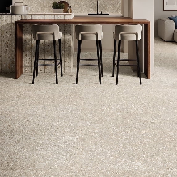 The Tile Life Pantheon Terrazzo Sabbia Matte Porcelain Floor & Wall Tile, 4 x 4 in, 1-Piece Sample