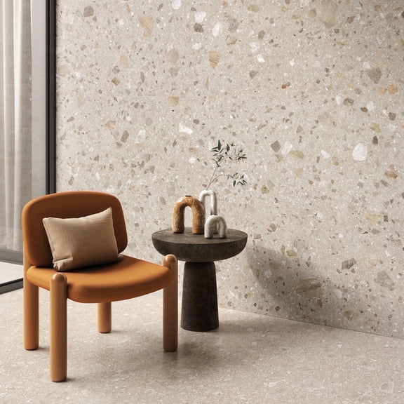 The Tile Life Pantheon Terrazzo Sabbia Mix Matte Porcelain Floor & Wall Tile, 4 x 4 in, 1-Piece Sample