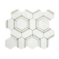 thumbnail image 1 of The Tile Life Pelta Orb 13" x 11" Wooden Blend Polished Marble Mosaic Floor and Wall Tile, 1 Sheet, 1 of 8