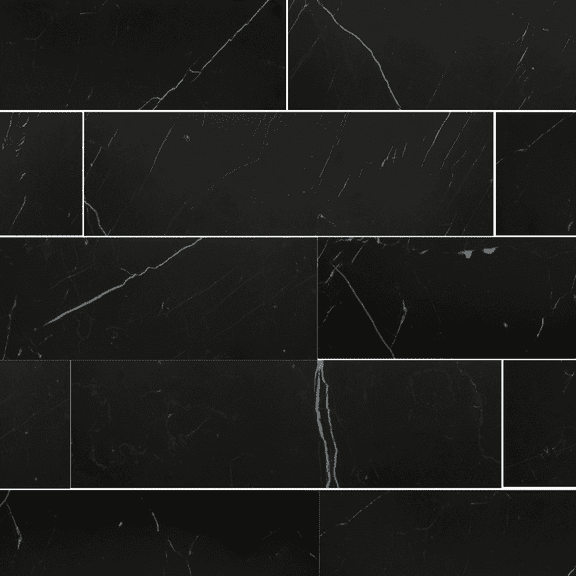 The Tile Life Penthouse 4" x 4" Nero Marquina Glossy Porcelain Tile Sample 1 Piece