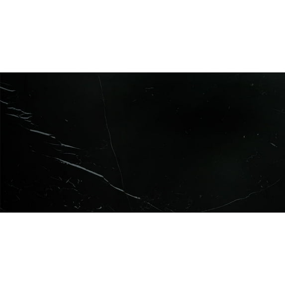 The Tile Life Penthouse Nero Marquina Polished Porcelain Tile 12x24 in 6-Piece