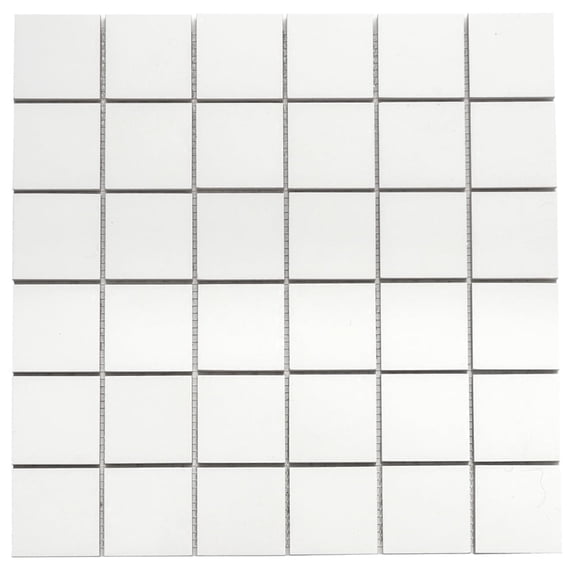 The Tile Life Penthouse 4" x 4" White Matte Porcelain Mosaic Tile Sample 1 Piece