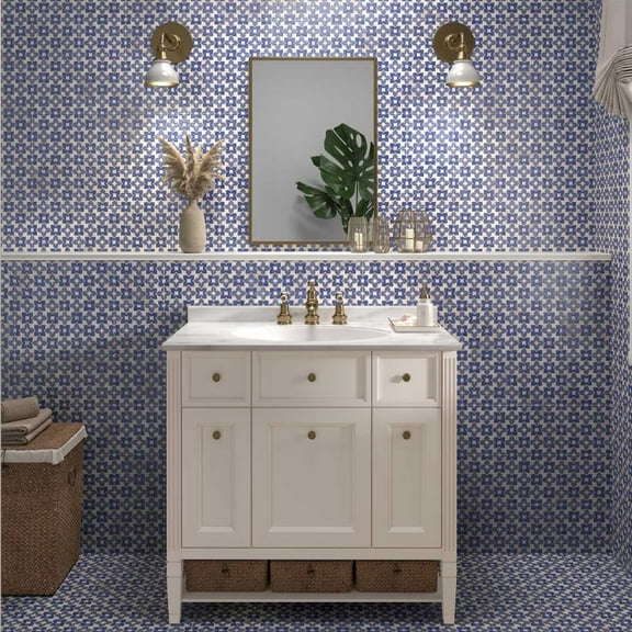 The Tile Life Phlox Blue Satin Porcelain Floor & Wall Tile 8x8 in 25-Piece