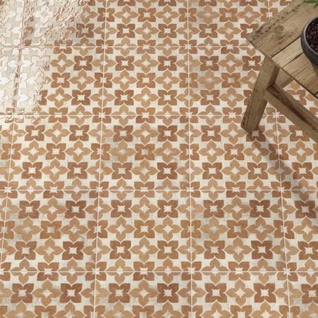The Tile Life Phlox Terracotta Satin Porcelain Floor & Wall Tile 8x8 in 25-Piece