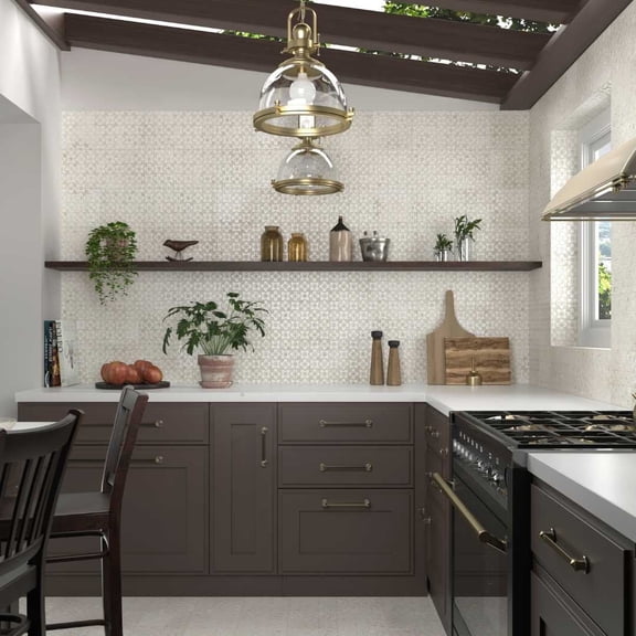 The Tile Life Phlox White Satin Porcelain Floor & Wall Tile, 8 x 8 in, 1-Piece Sample