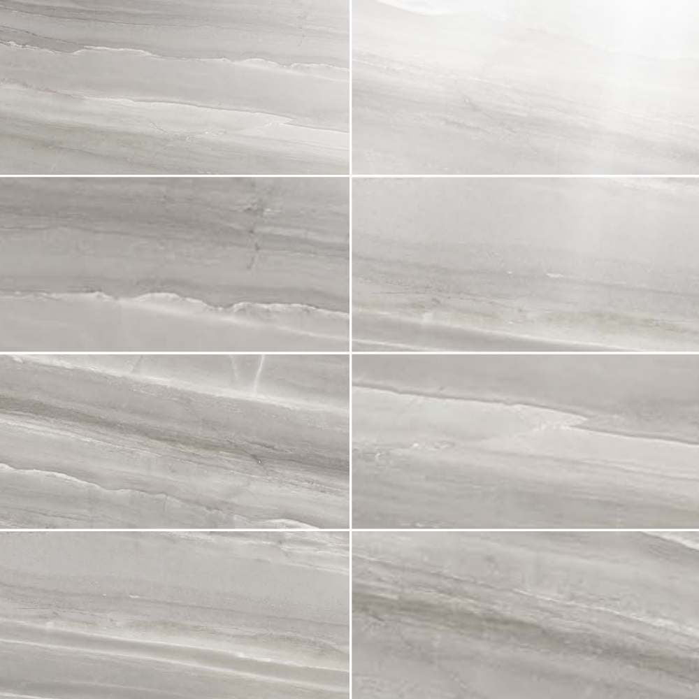 Alaska Gray Large Format Glossy Porcelain Rectangle Tile