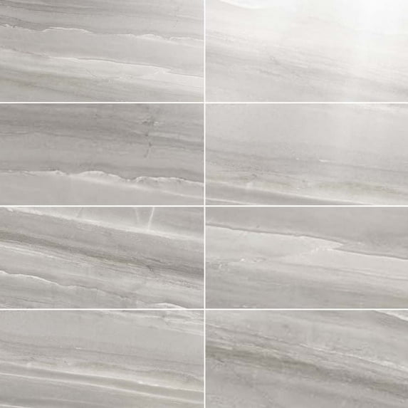 The Tile Life Porto 12x24 Alaska Gray Glossy Porcelain Tile - 4x4 Sample