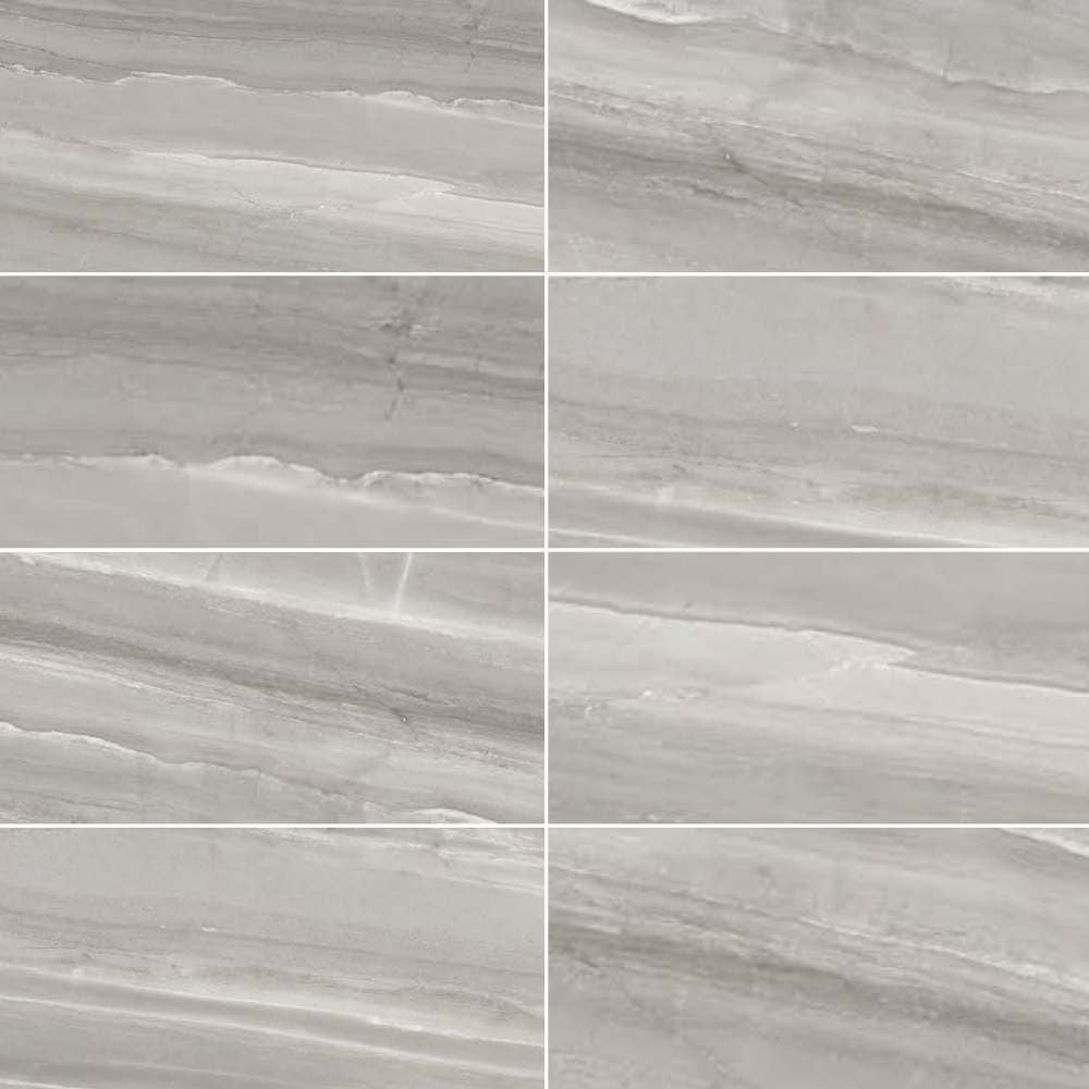 Alaska Gray Large Format Glossy Porcelain Rectangle Tile