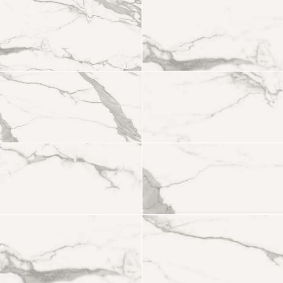 The Tile Life Calacatta Porcelain Tile Sample - 4 x 4 in. - Matte - 1-Piece - Floor, Wall - Large Format