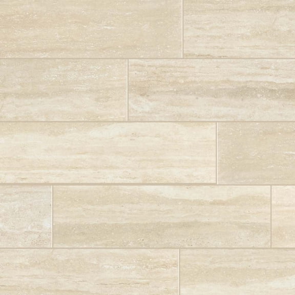 The Tile Life Porto 3" x 12" Travertine Glossy Porcelain Floor and Wall Tile, Case (48 Tiles)