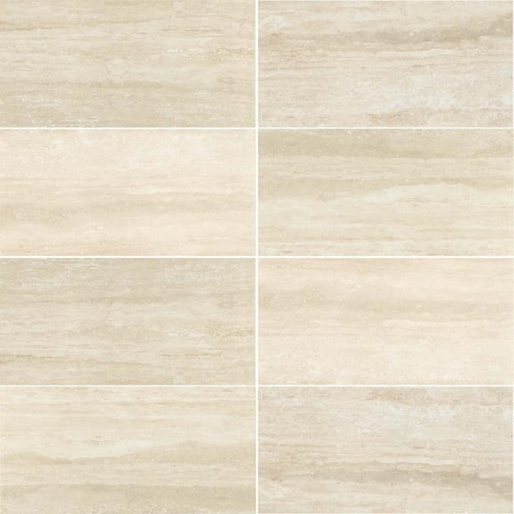 The Tile Life Porto 4" x 4" Travertine Polished Porcelain Tile Sample, 1 Piece