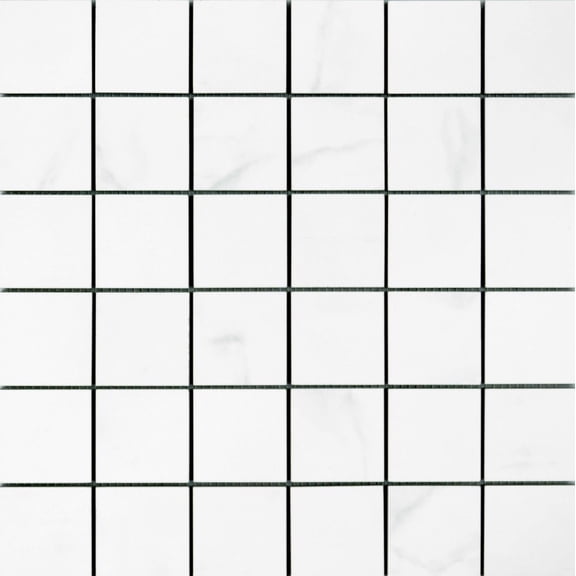 The Tile Life Providence White Matte Porcelain Mosaic Floor & Wall Tile, 4  x 4 in, 1-Piece Sample