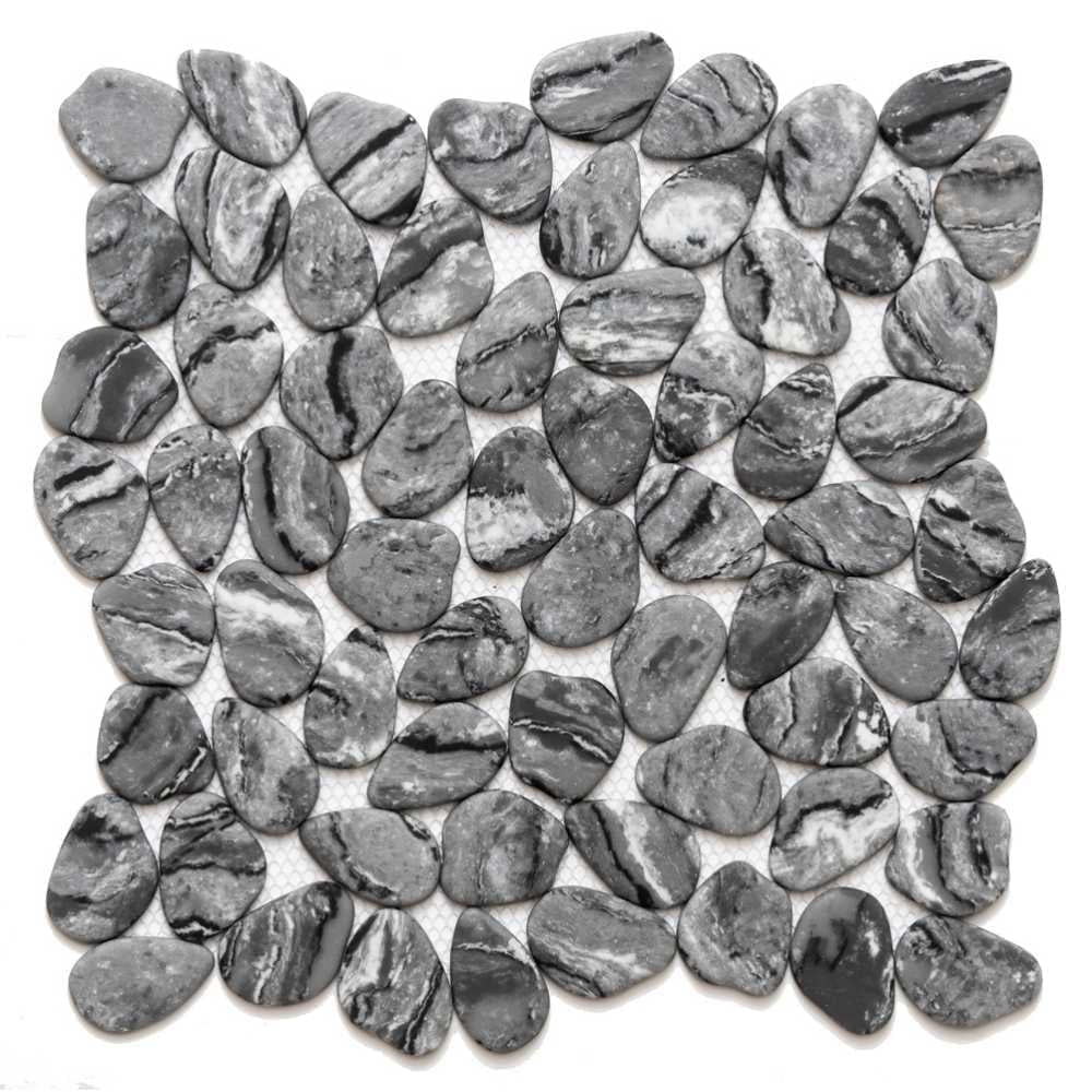 Graphite Gray Pebble Glass Mosaic Tile for Kitchen and Bathroom