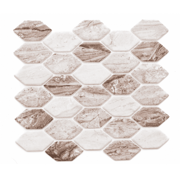 The Tile Life Recycled Serenity Cafe Matte Glass Mosaic Wall Tile, 11 x 12 in, 1-Piece