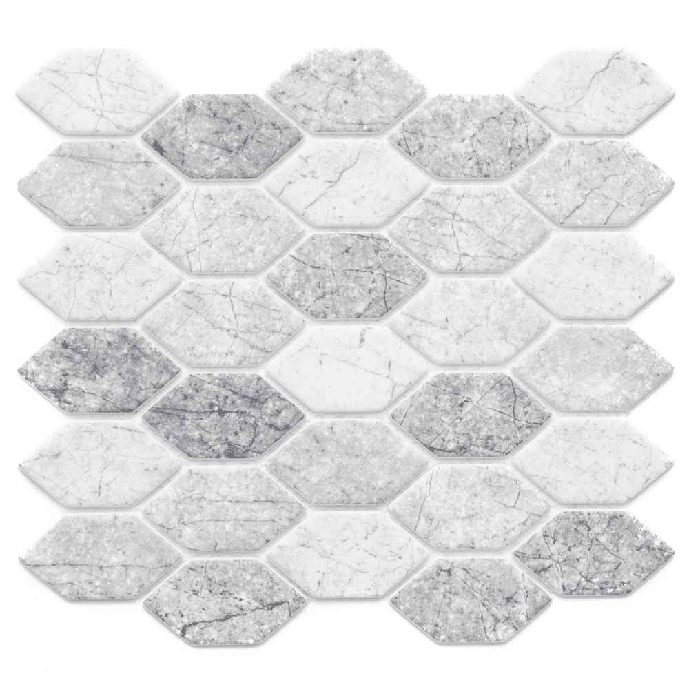 The Tile Life Recycled Serenity 4" x 4" Shades Matte Glass Mosaic Tile Sample, 1 Piece
