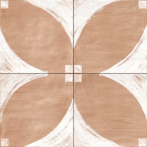 The Tile Life Reina Terracotta 8" x 8" Oval Porcelain Tile Sample, 1 Piece