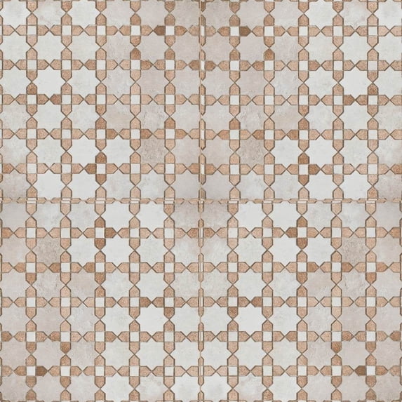 The Tile Life Roman Road 8" x 8" Riad Glossy Porcelain Floor and Wall Tile, Case (25 Tiles)