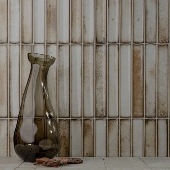 The Tile Life Sakura Fluted 4.5" x 4.5" Beige Porcelain Tile Sample, 1 Piece