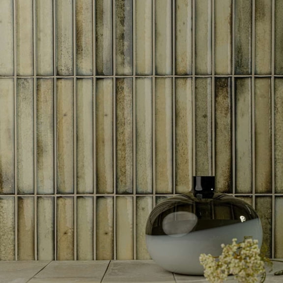 The Tile Life Sakura Fluted 4.5" x 9" Khaki Porcelain Wall Tile, Case of 24