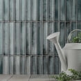 thumbnail image 1 of The Tile Life Sakura Fluted 4.5" x 9" Winter Blue Porcelain Wall Tile Case of 24, 1 of 10