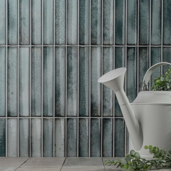 The Tile Life Sakura Fluted 4.5" x 9" Winter Blue Porcelain Wall Tile Case of 24