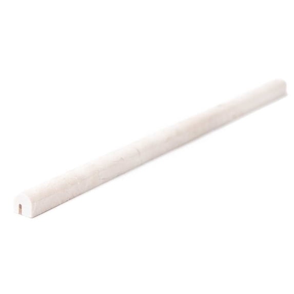 The Tile Life Santorini Crema Marfil Marble Pencil Liner Tile Trim - 0.5 x 12 in. - Honed - 1-Piece