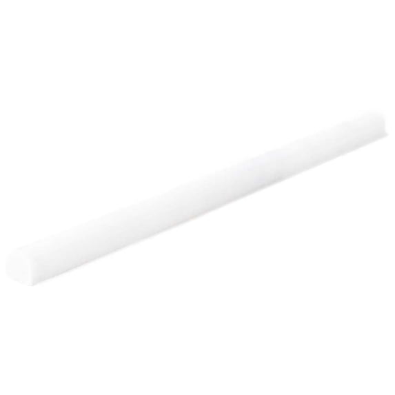 The Tile Life Santorini Thassos Marble Pencil Liner Tile Trim - 0.5 x 12 in. - Honed - 1-Piece