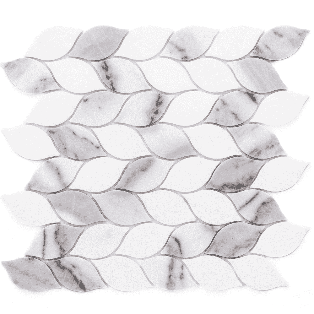 The Tile Life Santorini Braid 1" x 2" Marmara Polished Marble Mosaic Wall Tile, 1 Sheet