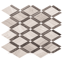The Tile Life Santorini Diamante Athens Gray Marble Mosaic Tile - 12" x 12" - Polished - 1-Piece - Wall, Backsplash