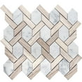 thumbnail image 1 of The Tile Life Santorini Hex 2x2 Carrara Marble Mosaic Floor and Wall Tile, 4x4 Sample, 1 of 3