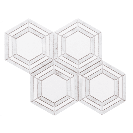 The Tile Life Santorini 12" x 12" Carrara Honed Marble Mosaic Tile, 1 Sheet