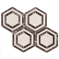 thumbnail image 1 of The Tile Life Santorini Hexagon Crema Honed Marble Mosaic Tile 4x4 in Sample 1-Piece, 1 of 5