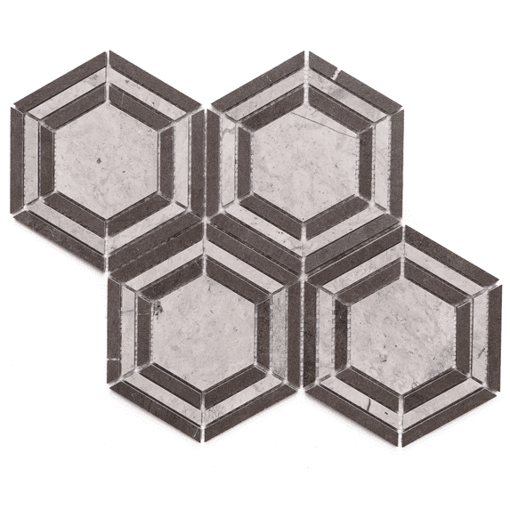The Tile Life Santorini 12" x 12" Thala Gray Honed Marble Mosaic Tile, 1 Sheet