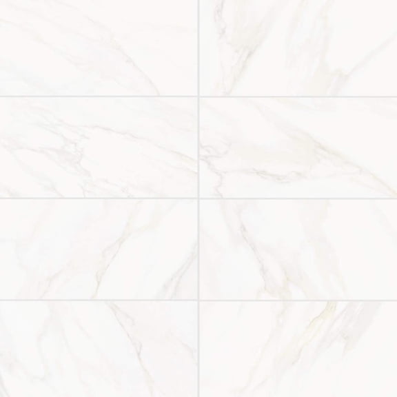 The Tile Life Savannah 12" x 24" White Satin Porcelain Floor and Wall Tile, Case of 7