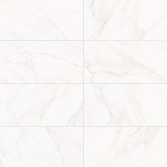 The Tile Life Savannah 12" x 24" Calacatta Gold Satin Porcelain Floor and Wall Tile, Case of 7