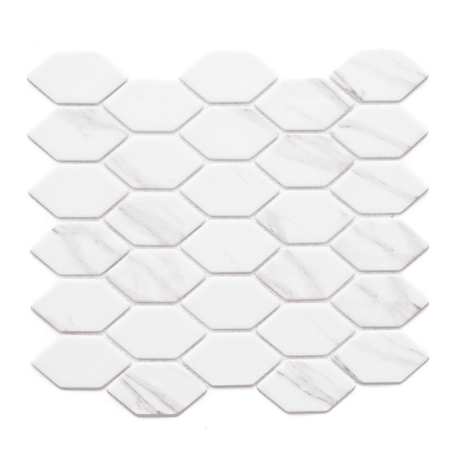 The Tile Life Serenity 11x12 Hexagon Recycled Glass Mosaic Tile