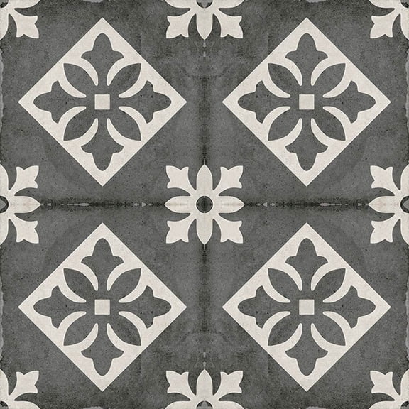 The Tile Life Seville Art 8" x 8" Padua Black Matte Porcelain Floor and Wall Tile, Case (25 Tiles)