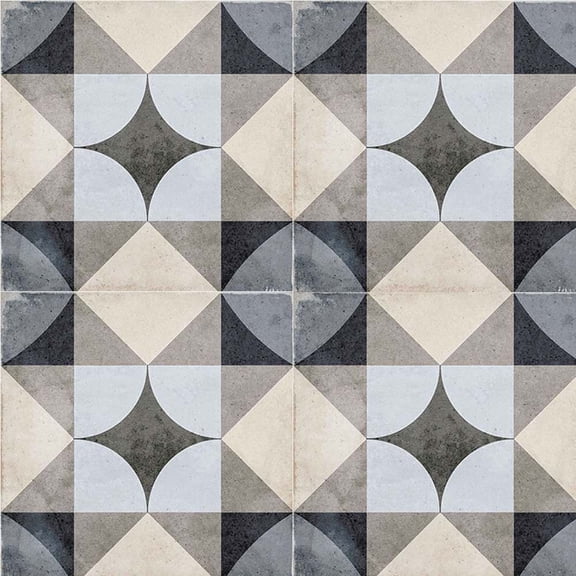 The Tile Life Seville Art 8" x 8" Palais Blue Matte Porcelain Floor and Wall Tile, Case (25 Tiles)