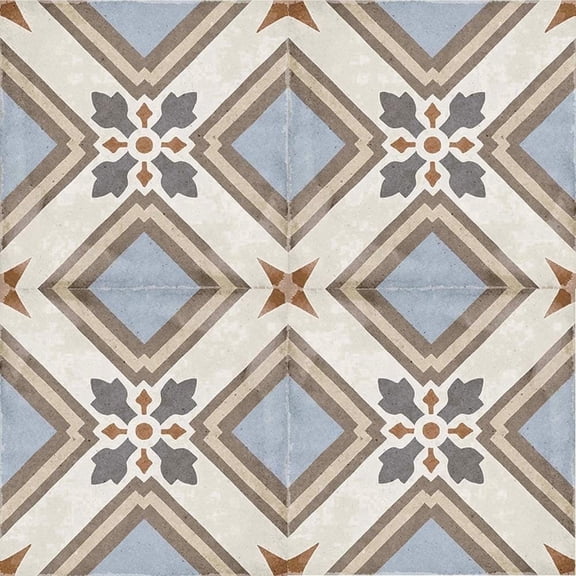 The Tile Life Seville Art 8" x 8" Patterned Turin Color Matte Porcelain Tile Sample