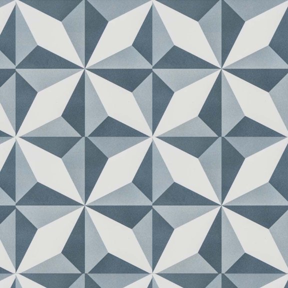 The Tile Life Stars Marino Porcelain Encaustic Tile - 10 x 10 in. - Matte - 16-Piece - Floor, Wall & Backsplash