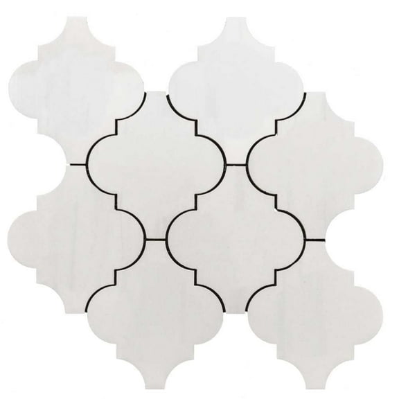 The Tile Life Stately Arabesque Dolomite Polished Porcelain Mosaic Floor & Wall Tile, 4 x 4 in, 1-Piece Sample