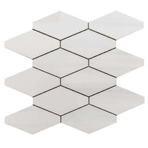 The Tile Life Stately Elongated Hex Dolomite Porcelain Mosaic Tile - 12 x 12 in. - Polished - 6-Piece - Floor, Wall & Backsplash