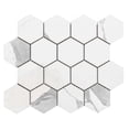 thumbnail image 1 of The Tile Life Stately Hex 11" x 14" Calacatta Polished Porcelain Mosaic Floor and Wall Tile Case of 6, 1 of 13