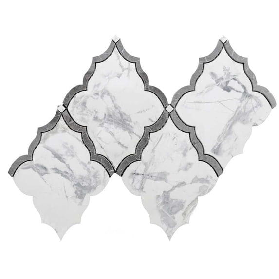 The Tile Life Stately Hudson Mountain Treasure Arabesque Porcelain Mosaic Wall Tile, 9.5" x 15", 1-Pc.