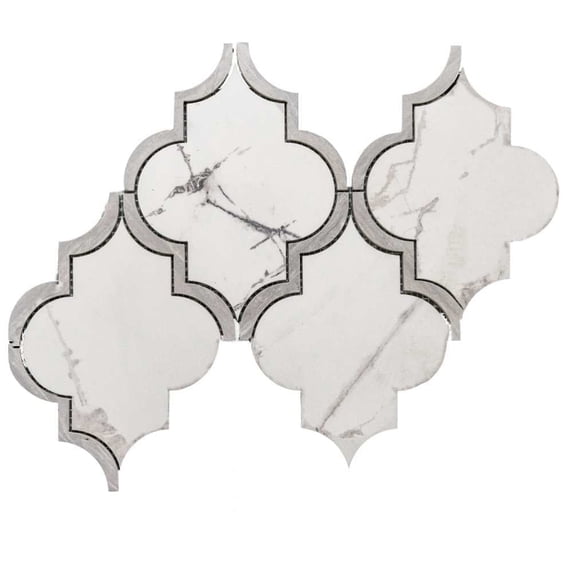 The Tile Life Stately Lantern 9 in x 14 in Mountain Treasure Polished Porcelain Mosaic Floor and Wall Tile, 1 Sheet